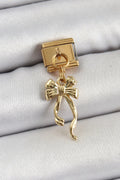 Mey İthalat® 316L Çelik Sallantılı Uzun Fiyonk Model Gold Renk Nomination Charm