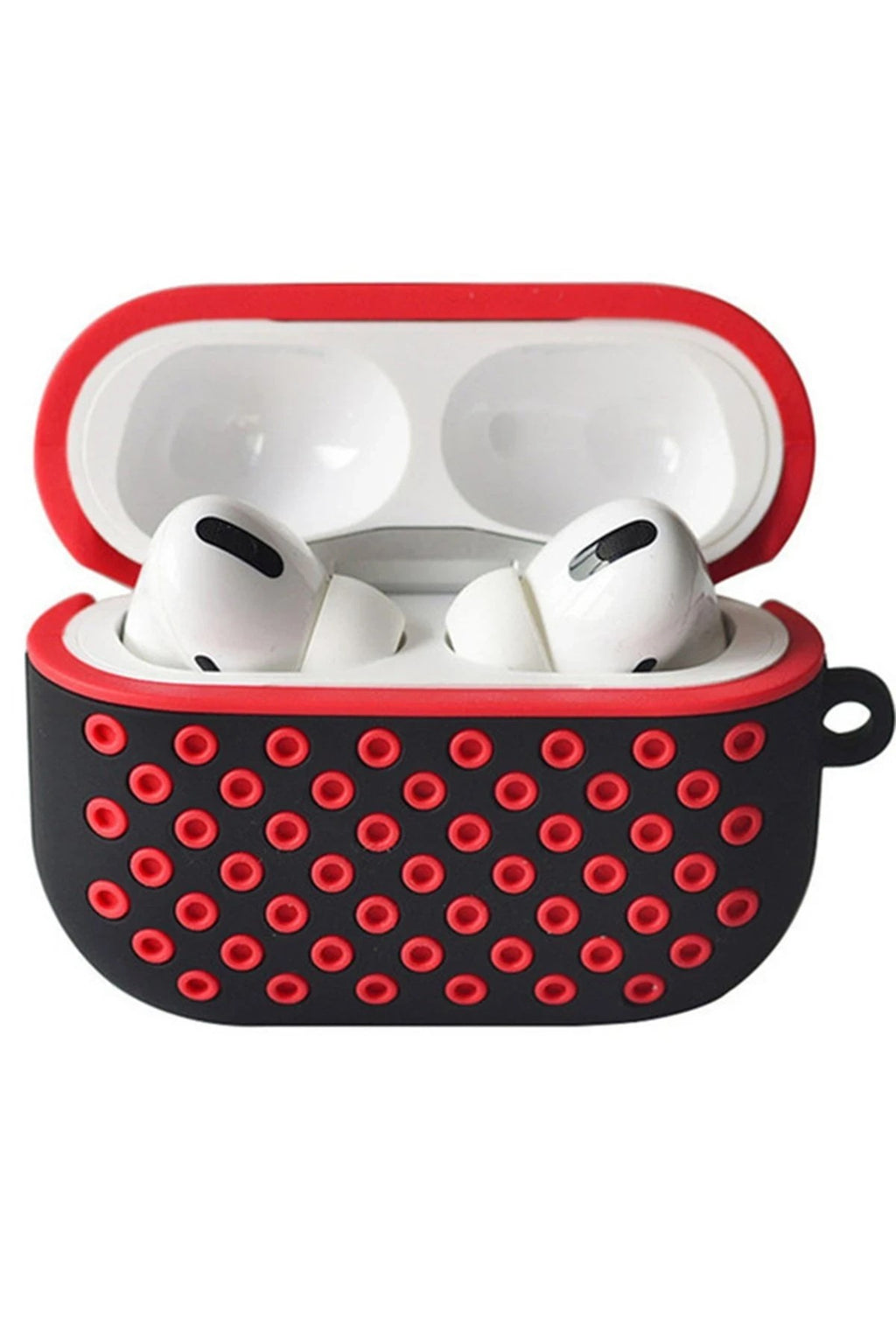 Mey İthalat® Airpods Pro 2 (2.nesil) Spor Delikli Kılıf - Siyah-Kırmızı