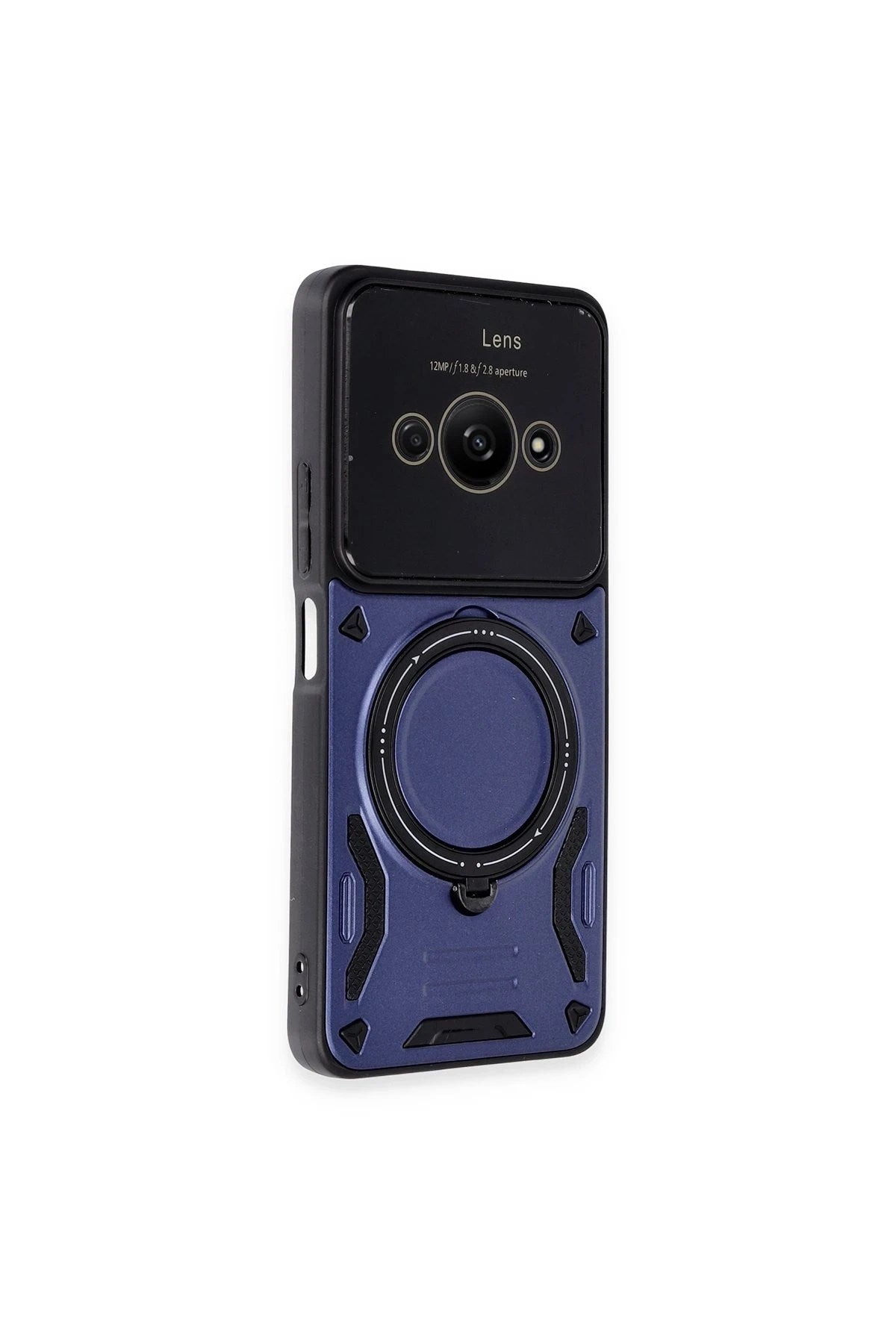Mey İthalat® Poco C61 Kılıf Joy Lens Standlı Kapak - Lacivert