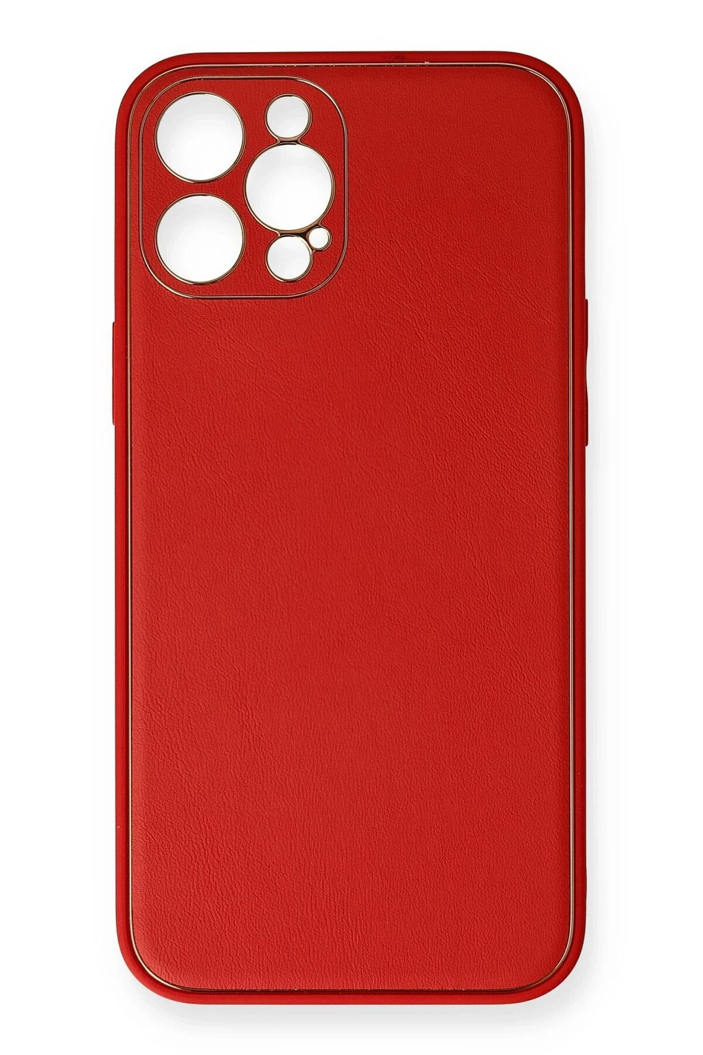 Mey İthalat® iPhone 12 Pro Max Kılıf Coco Deri Silikon Kapak - Kırmızı
