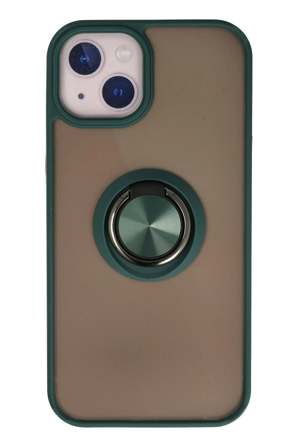 Mey İthalat® iPhone 15 Kılıf Montreal Yüzüklü Silikon Kapak - Yeşil