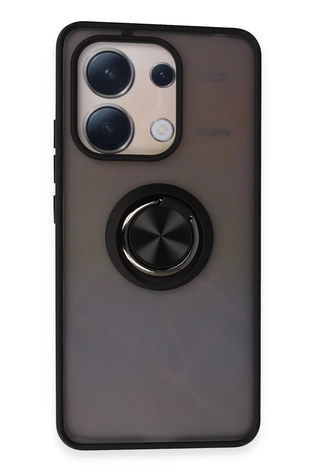 Mey İthalat® Redmi Note 13 4G Kılıf Montreal Yüzüklü Silikon Kapak - Siyah