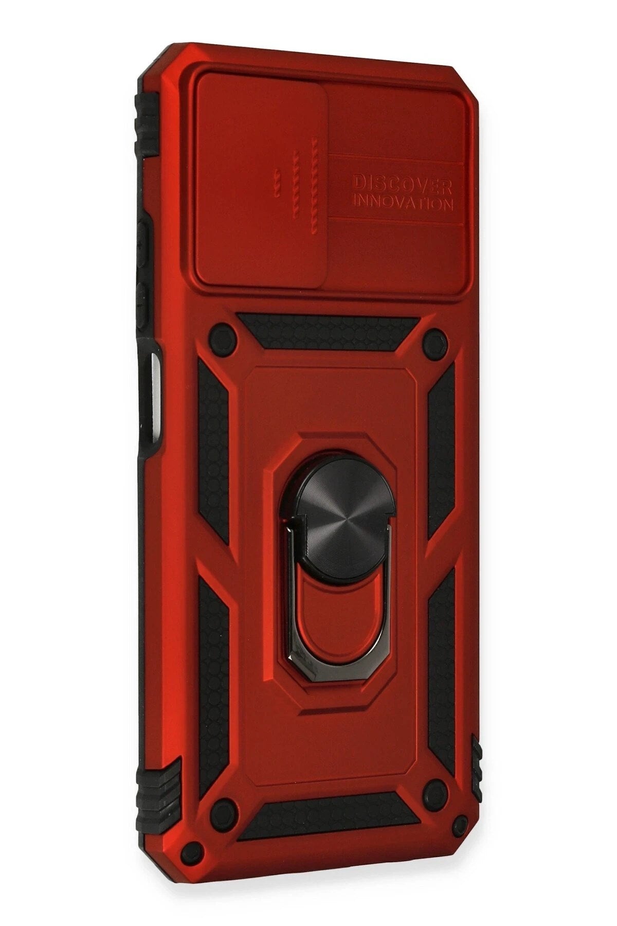 Mey İthalat® Redmi Note 10 Kılıf Pars Lens Yüzüklü Silikon - Kırmızı