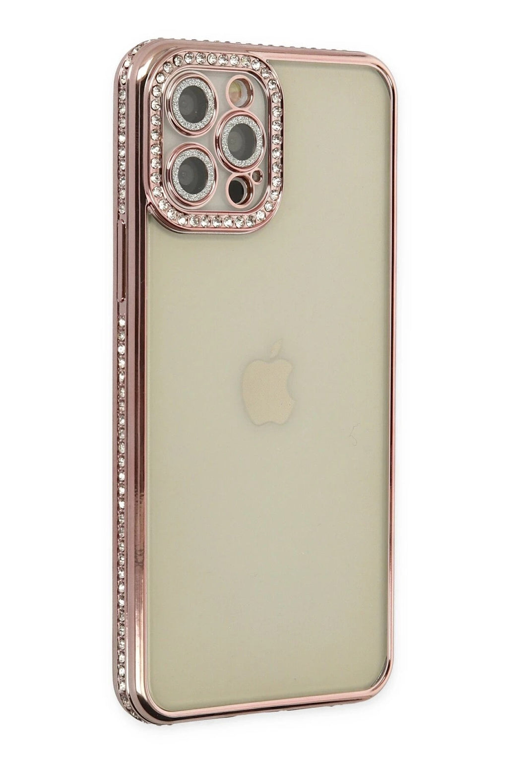 Mey İthalat® iPhone 12 Pro Kılıf Joke Taşlı Silikon - Pembe
