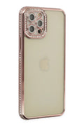 Mey İthalat® iPhone 12 Pro Kılıf Joke Taşlı Silikon - Pembe