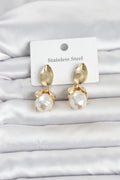 Mey İthalat® 316L Çelik Gold Renk Çiçek Model Kadın Küpe