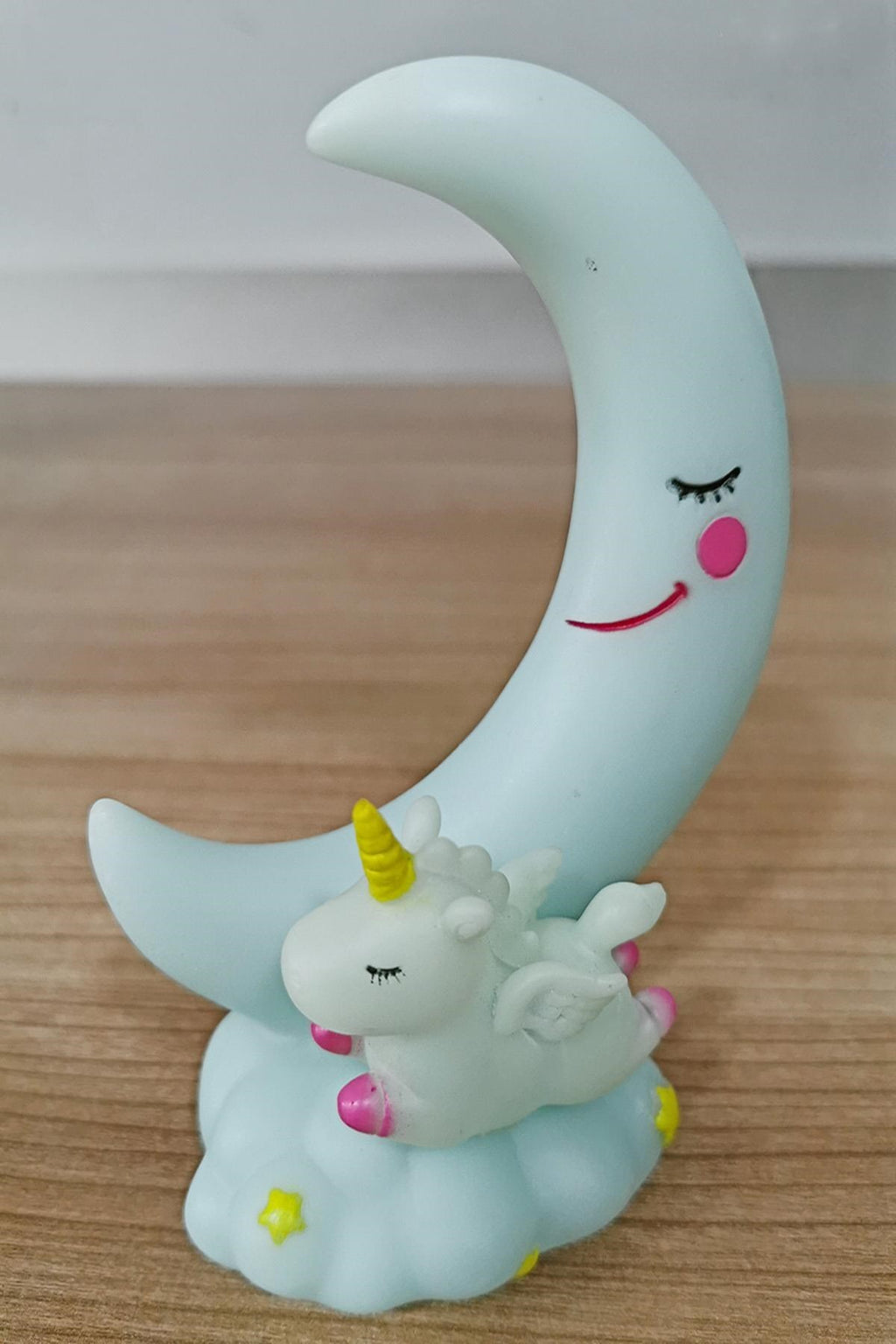 Sevimli Ay Ve Unicornlu Renk Değiştiren Gece Lambası Su Yeşili