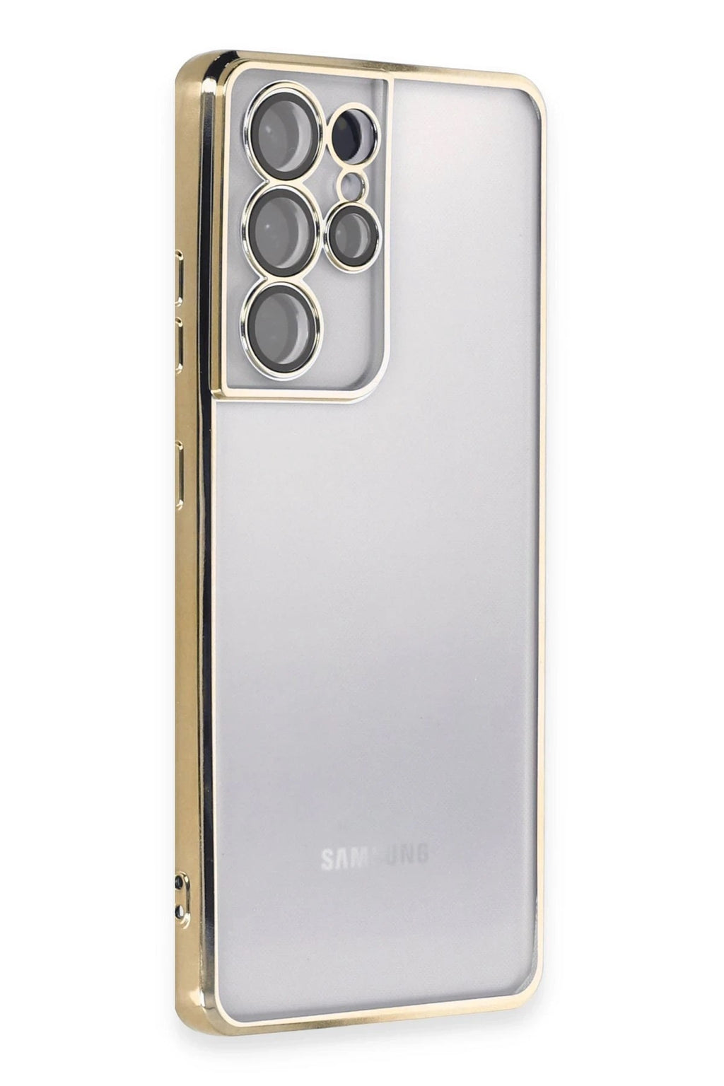 Mey İthalat® Samsung Galaxy S21 Ultra Kılıf Lensli Silikon - Gold