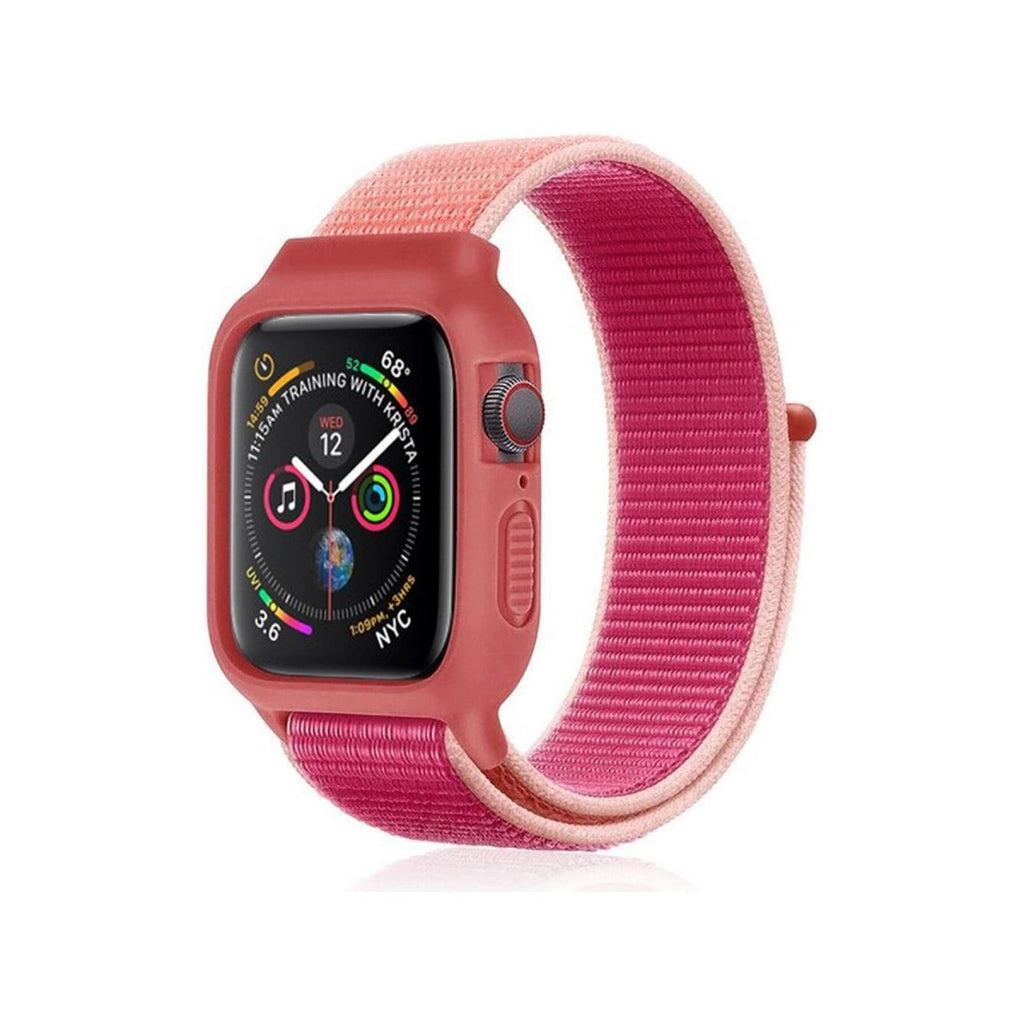 Mey İthalat® Watch 38mm Hasırlı Cırtcırtlı Kasalı Kordon - Mor
