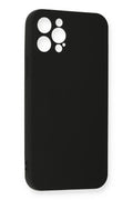 Mey İthalat® iPhone 12 Pro Max Kılıf Nano içi Kadife Silikon - Siyah