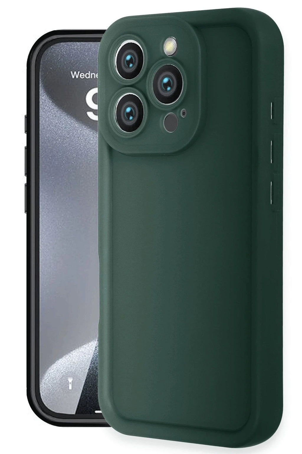 Mey İthalat® iPhone 16 Pro Kılıf Viera Silikon - Koyu Yeşil