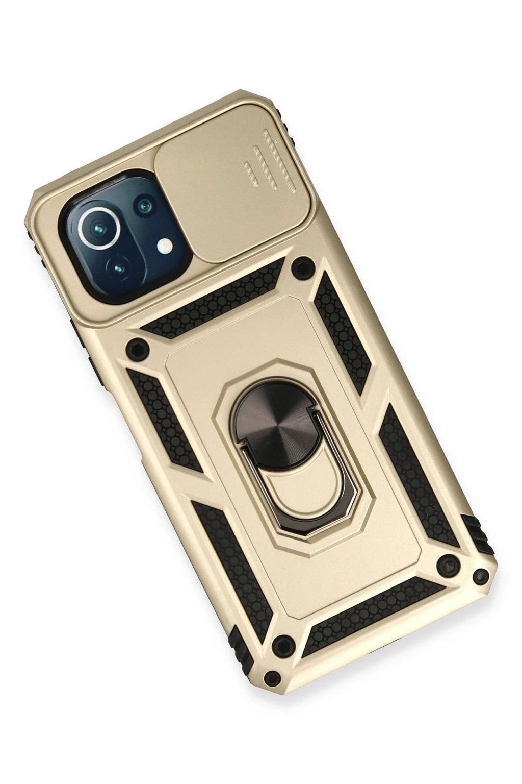 Mey İthalat® Mİ 11 Lite Kılıf Pars Lens Yüzüklü Silikon - Gold