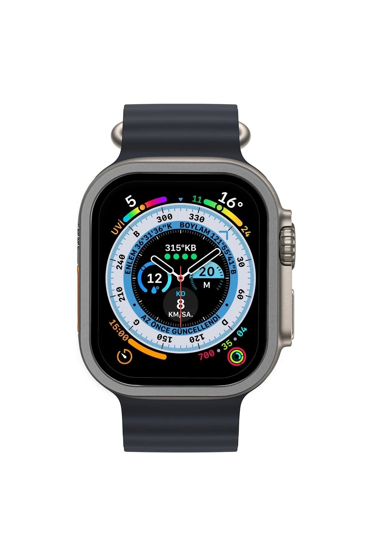 Mey İthalat® Watch Ultra 49mm Alüminyum Kasa Cam Ekran Koruyucu - Gri
