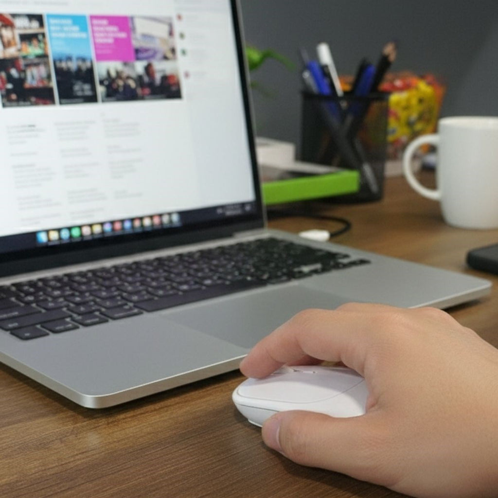Beyaz Renkli Ergonomik Sessiz Kablosuz Mouse – USB Alıcılı, Ofis ve Oyun İçin Konforlu Bilgisayar Faresi MS6310