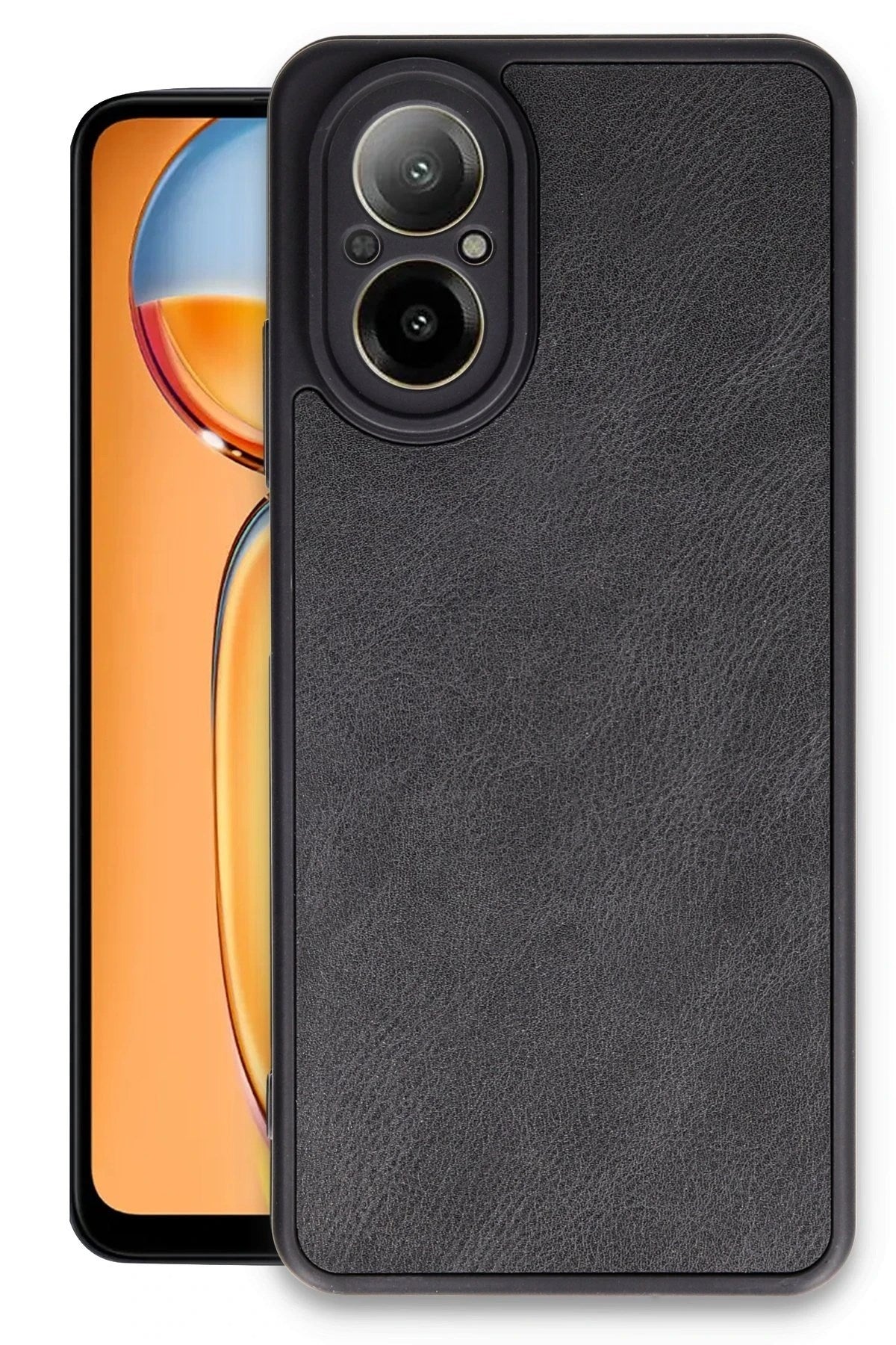 Mey İthalat® Realme 12 Lite Kılıf Aras Deri Kapak - Siyah
