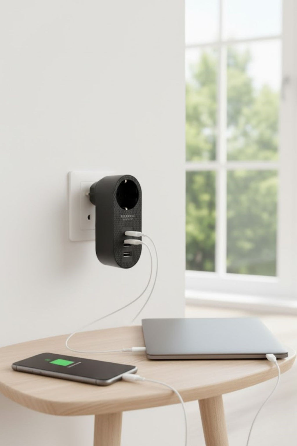 2 USB,1 TYPE-C Girişli 1'li Çocuk Korumalı,Isıya Karşı Dayanıklı 2500Watt Termal Akım Korumalı Priz