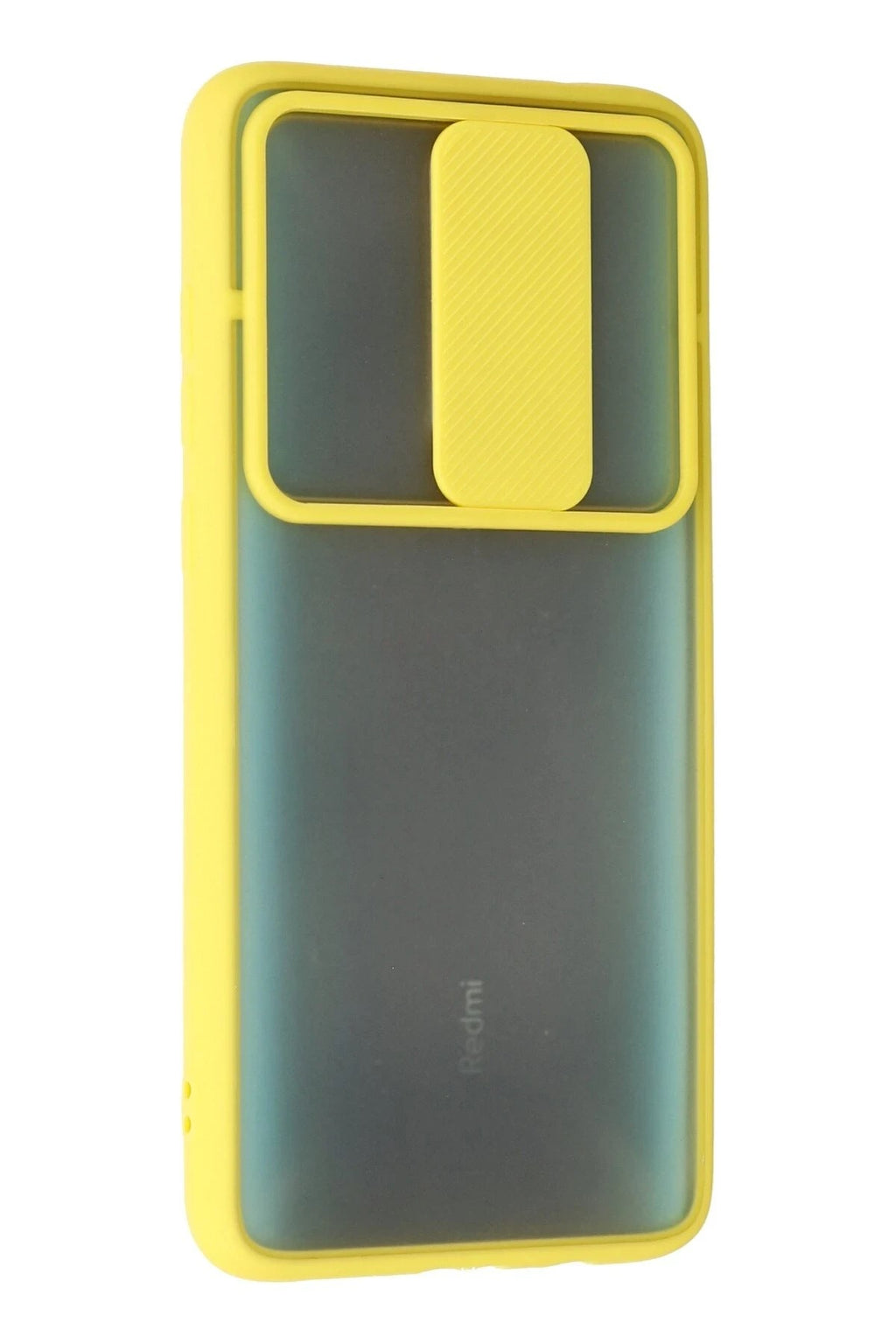 Mey İthalat® Redmi Note 8 Pro Kılıf Palm Buzlu Kamera Sürgülü Silikon - Sarı