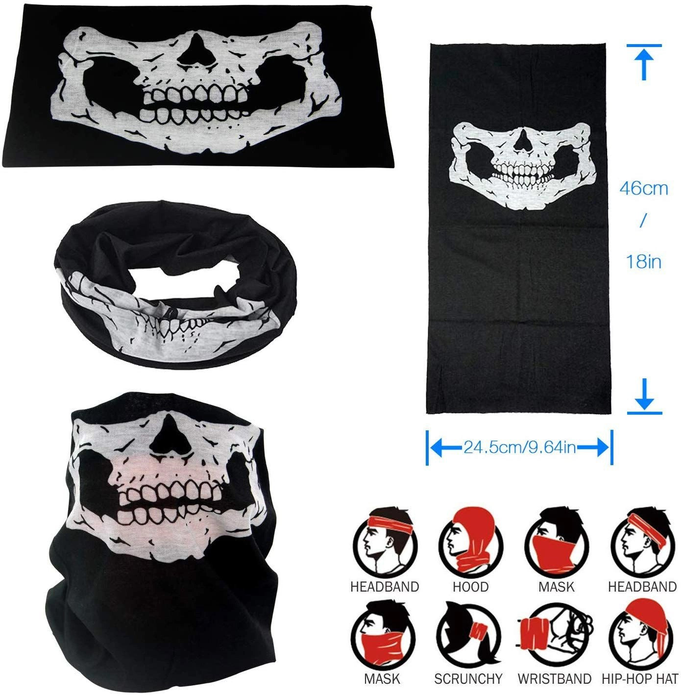 Mey İthalat® Motorcu Boyunluk Baf Buff Bandana 25x48 cm Model 7
