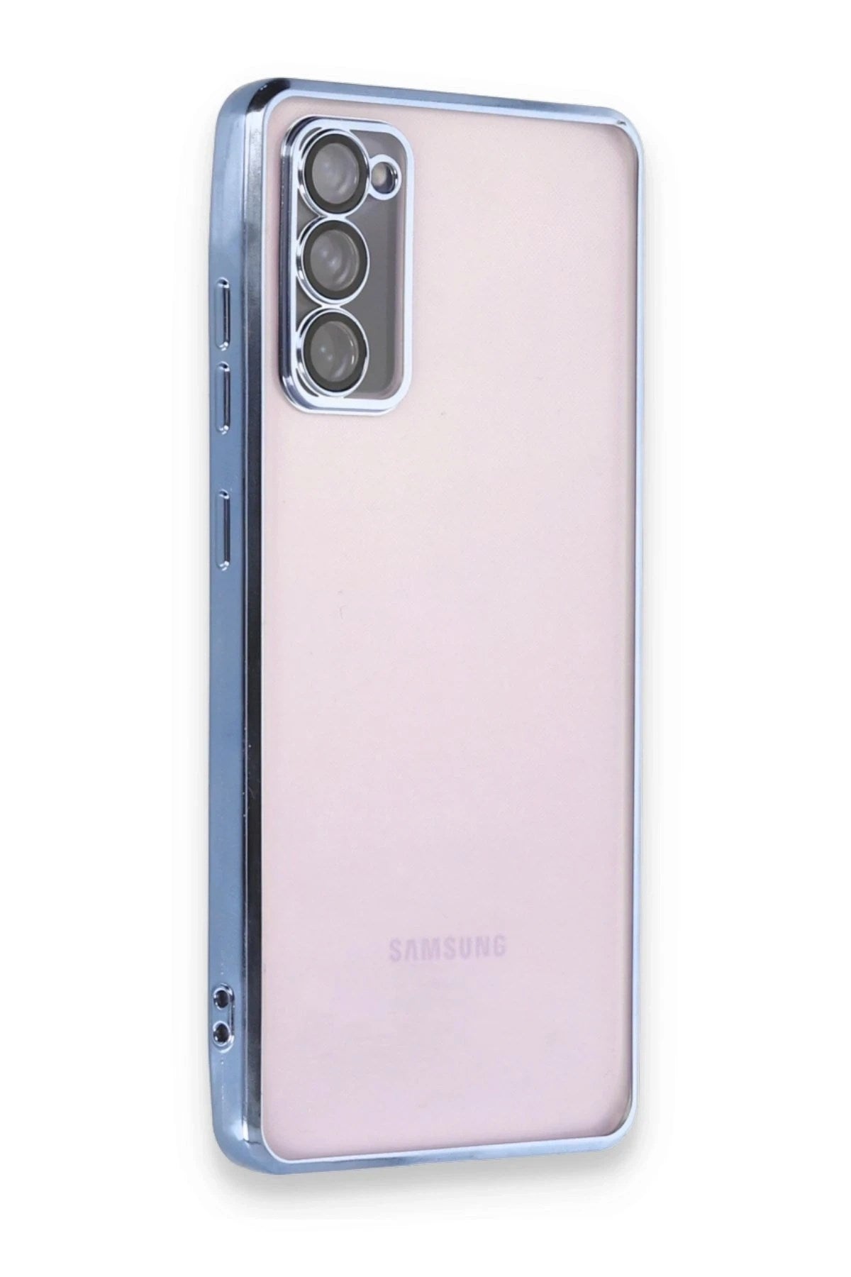 Mey İthalat® Samsung Galaxy S20 FE Kılıf Lensli Silikon - Açık Mavi