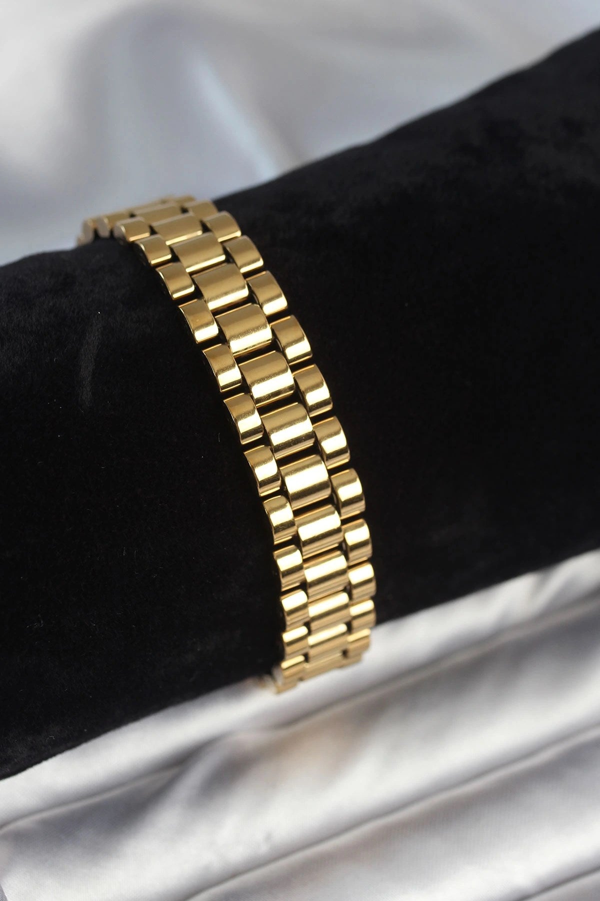 Mey İthalat® 316L Çelik Gold Renk 12 mm Kalınlık Erkek Bileklik