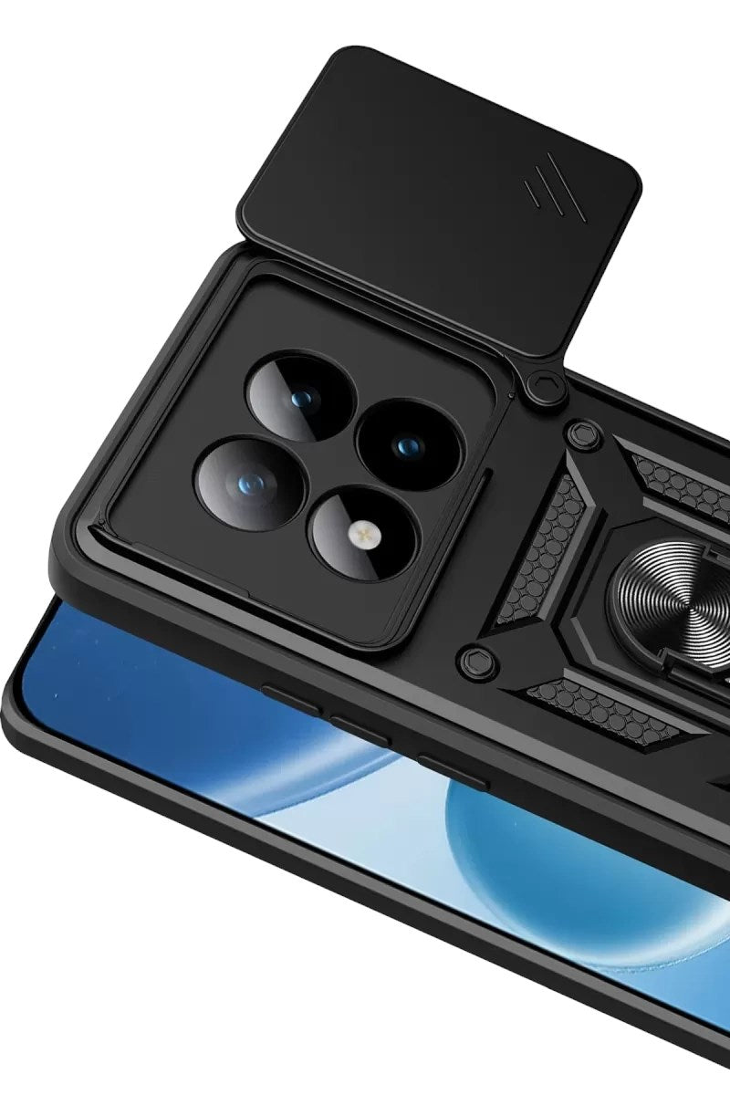 Mey İthalat® Redmi Note 15 Pro 5G Pars Lens Yüzüklü Silikon - Siyah