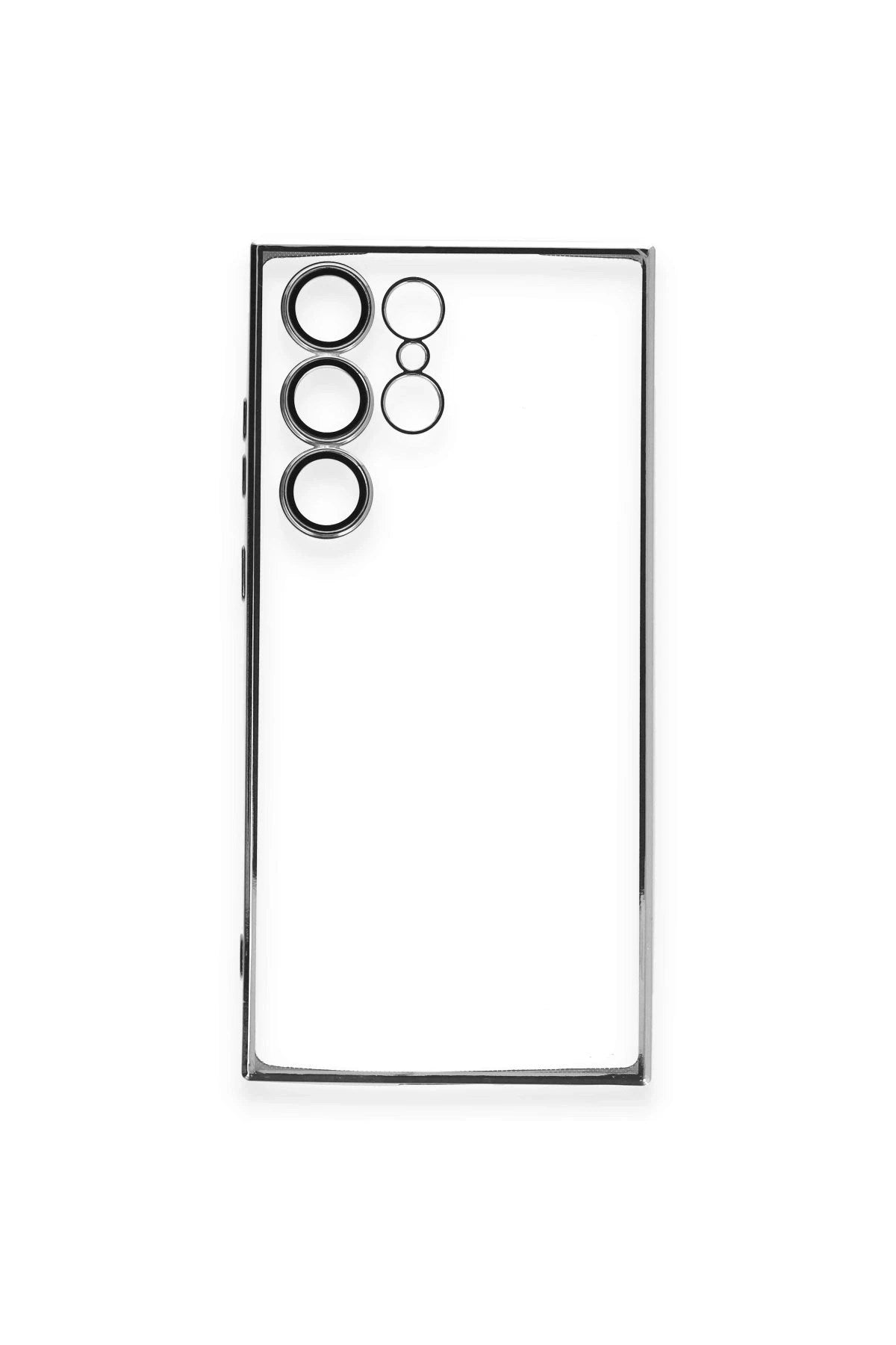 Mey İthalat® Samsung Galaxy S23 Ultra Kılıf Lensli Silikon - Gümüş