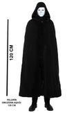 Mey İthalat® Siyah Kapüşonlu 120 cm Pelerin ve Beyaz Boyanabilir Tam Yüz Maske