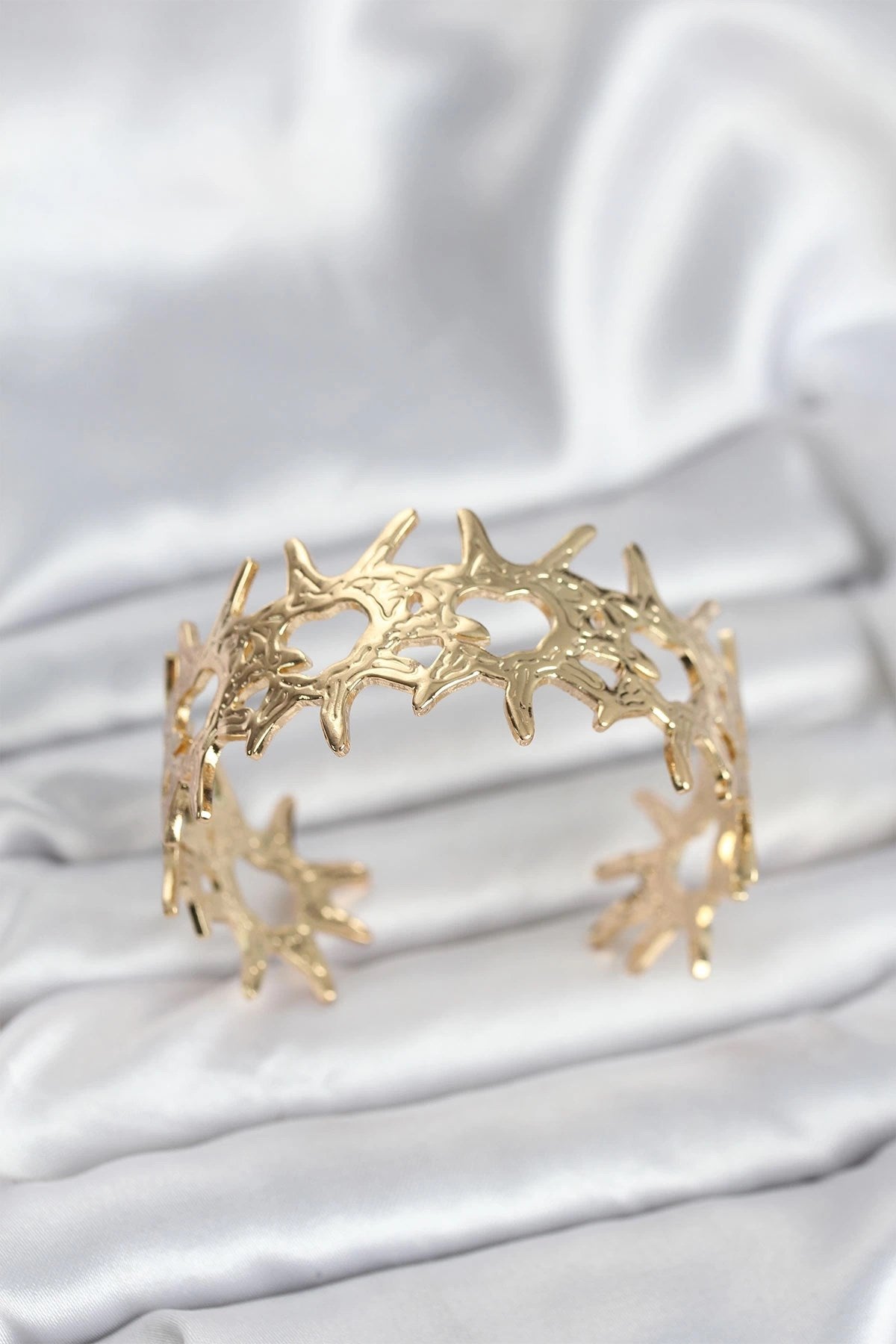 Mey İthalat® Pirinç Gold Renk Vintage Kadın Bileklik