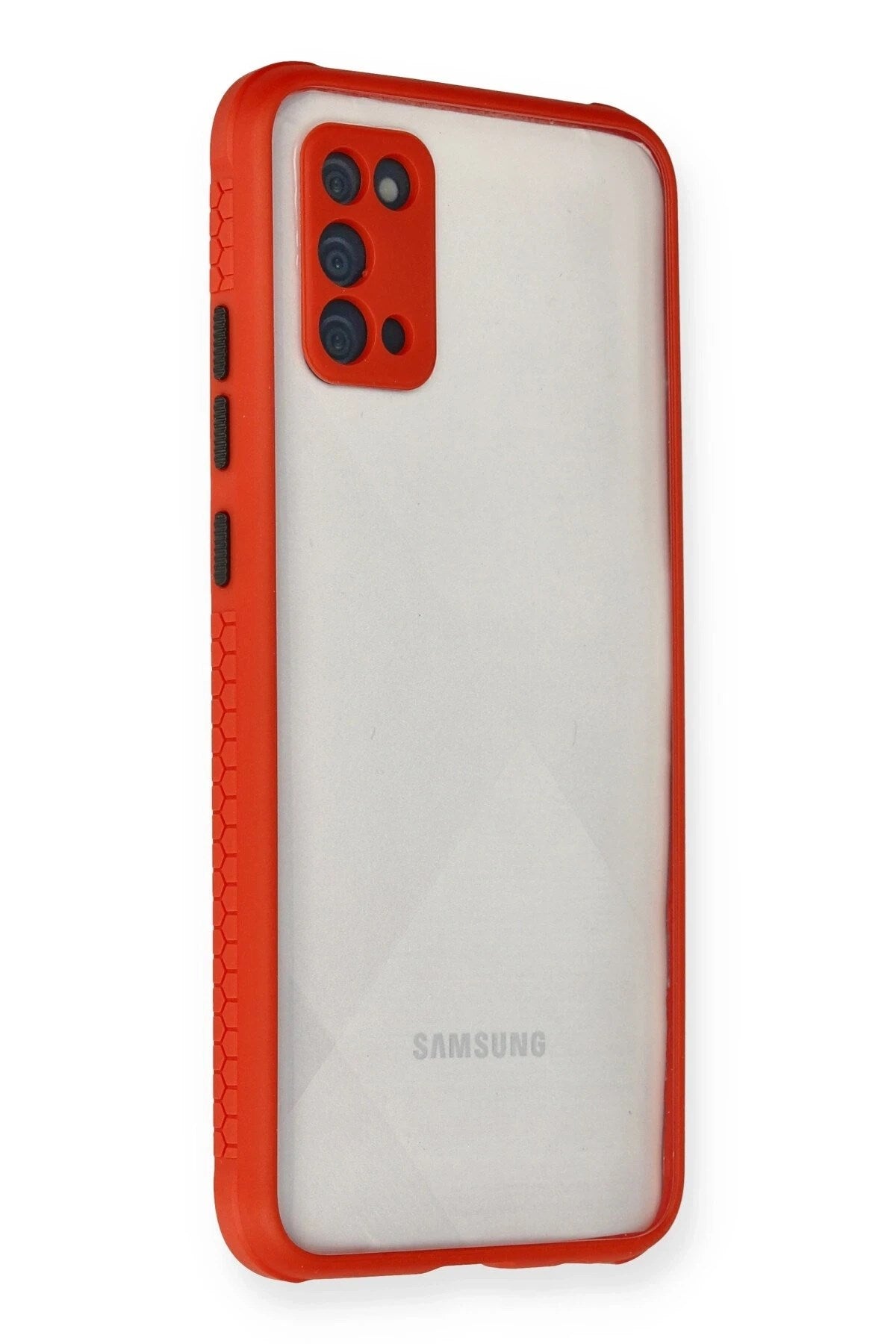 Mey İthalat® Samsung Galaxy A02S Kılıf Miami Şeffaf Silikon - Kırmızı