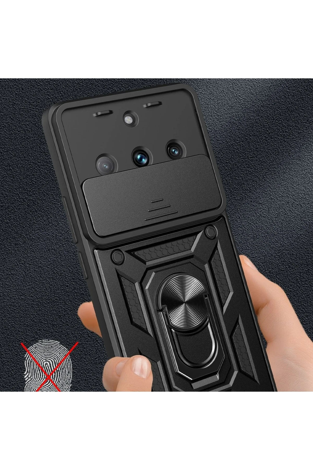 Mey İthalat® Realme 11 Pro Kılıf Pars Lens Yüzüklü Silikon - Kırmızı
