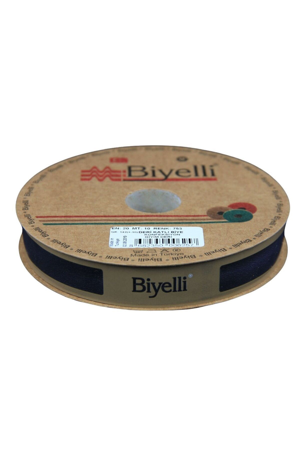 Biye Deri Katlı 753 Lacivert 2 Cm 10 Metre %100 Polyester