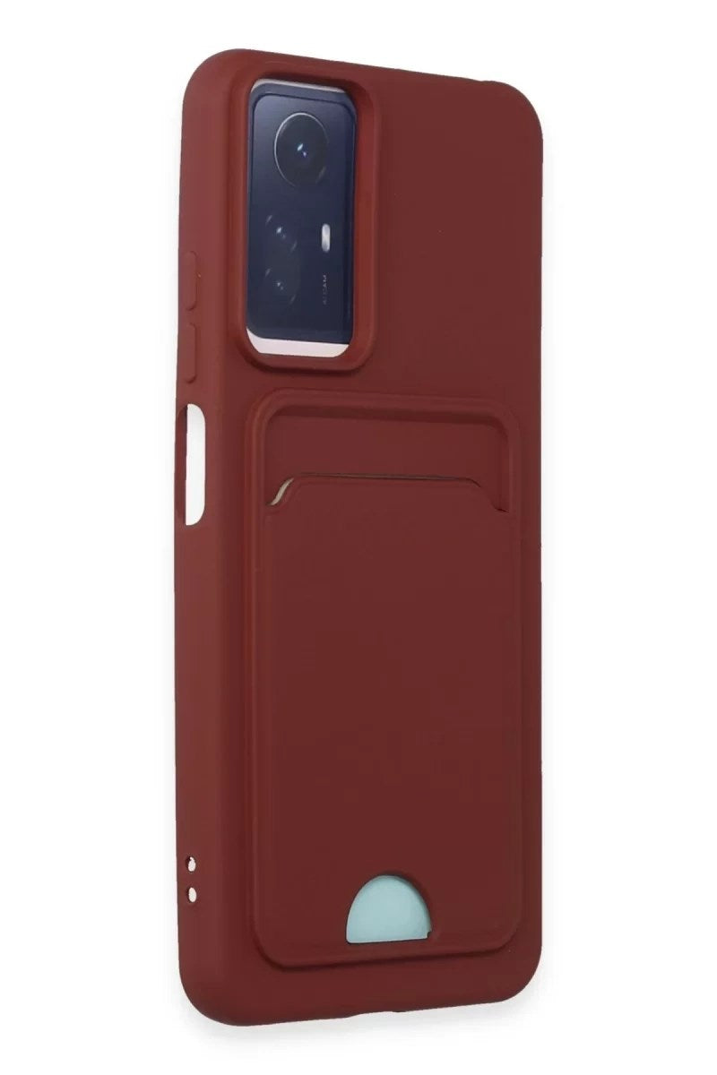Mey İthalat® Redmi Note 12S Kılıf Kelvin Kartvizitli Silikon - Bordo