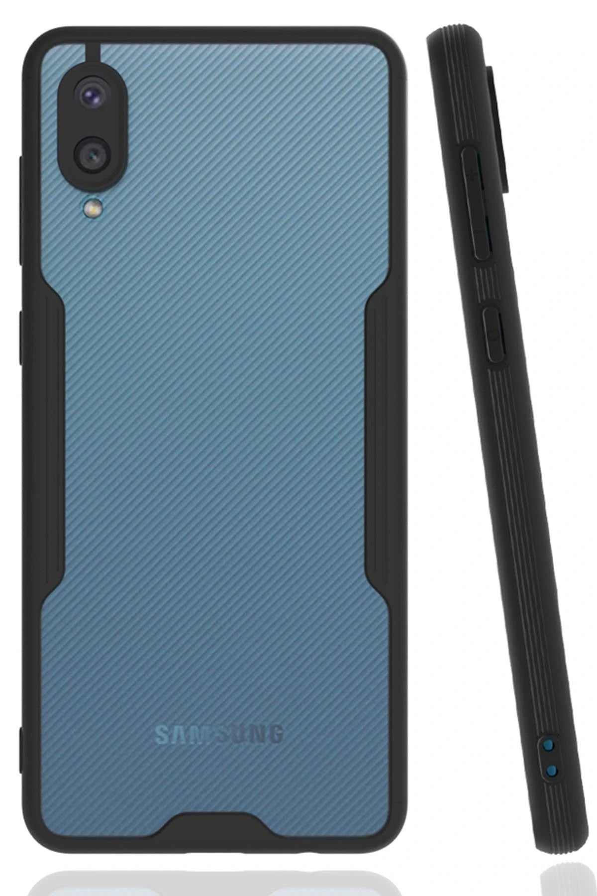 Mey İthalat® Samsung Galaxy A02 Kılıf Platin Silikon - Siyah