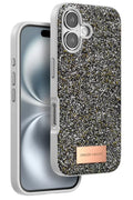 Mey İthalat® iPhone 16 Bright Simli Kapak - Gümüş