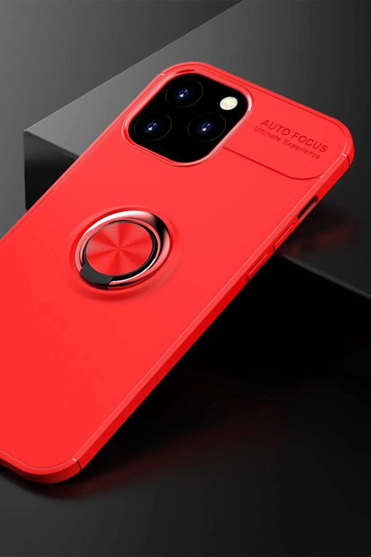 Mey İthalat® iPhone 12 Pro Max Kılıf Range Yüzüklü Silikon - Kırmızı