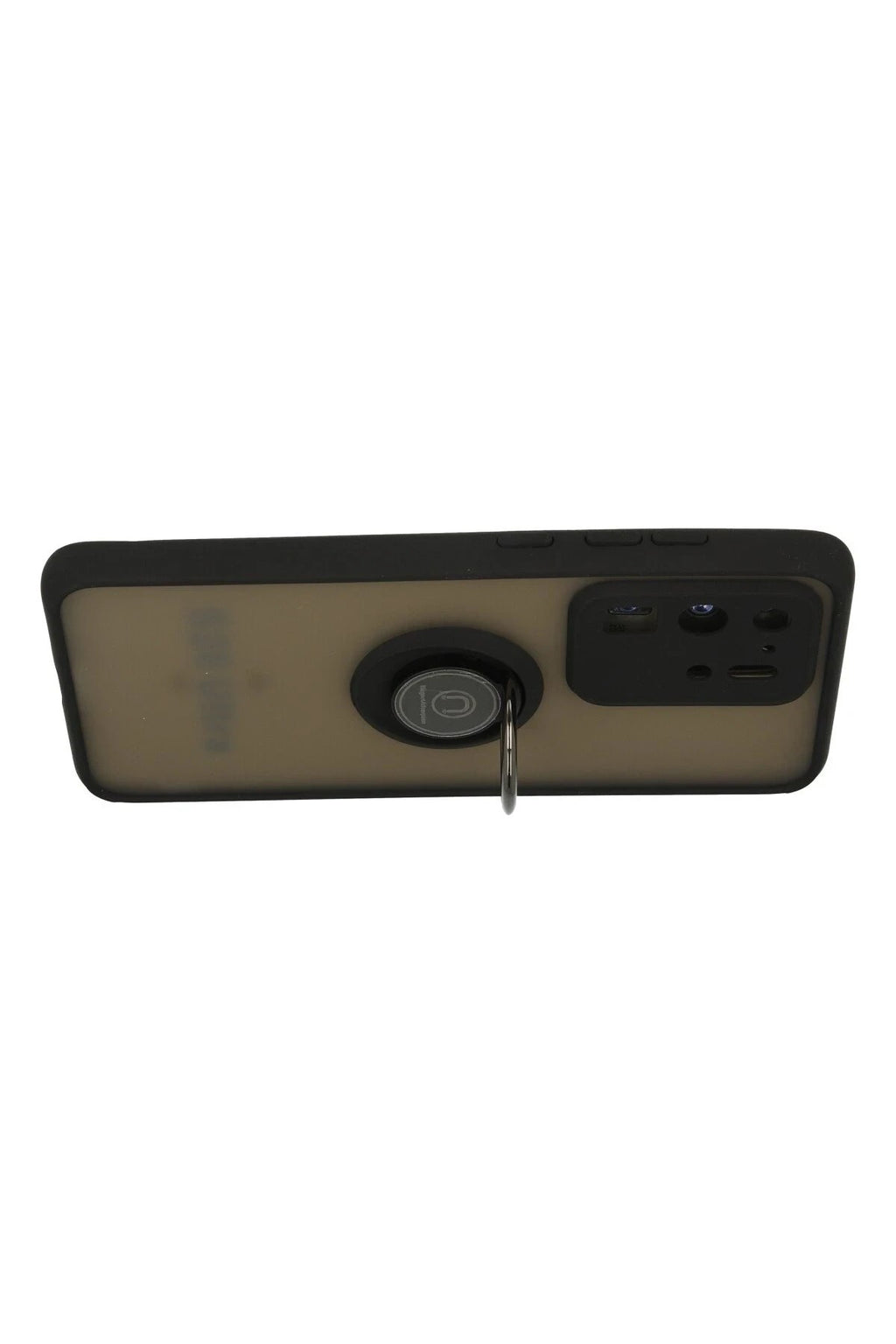 Mey İthalat® Samsung Galaxy S20 Ultra Kılıf Montreal Yüzüklü Silikon Kapak - Siyah