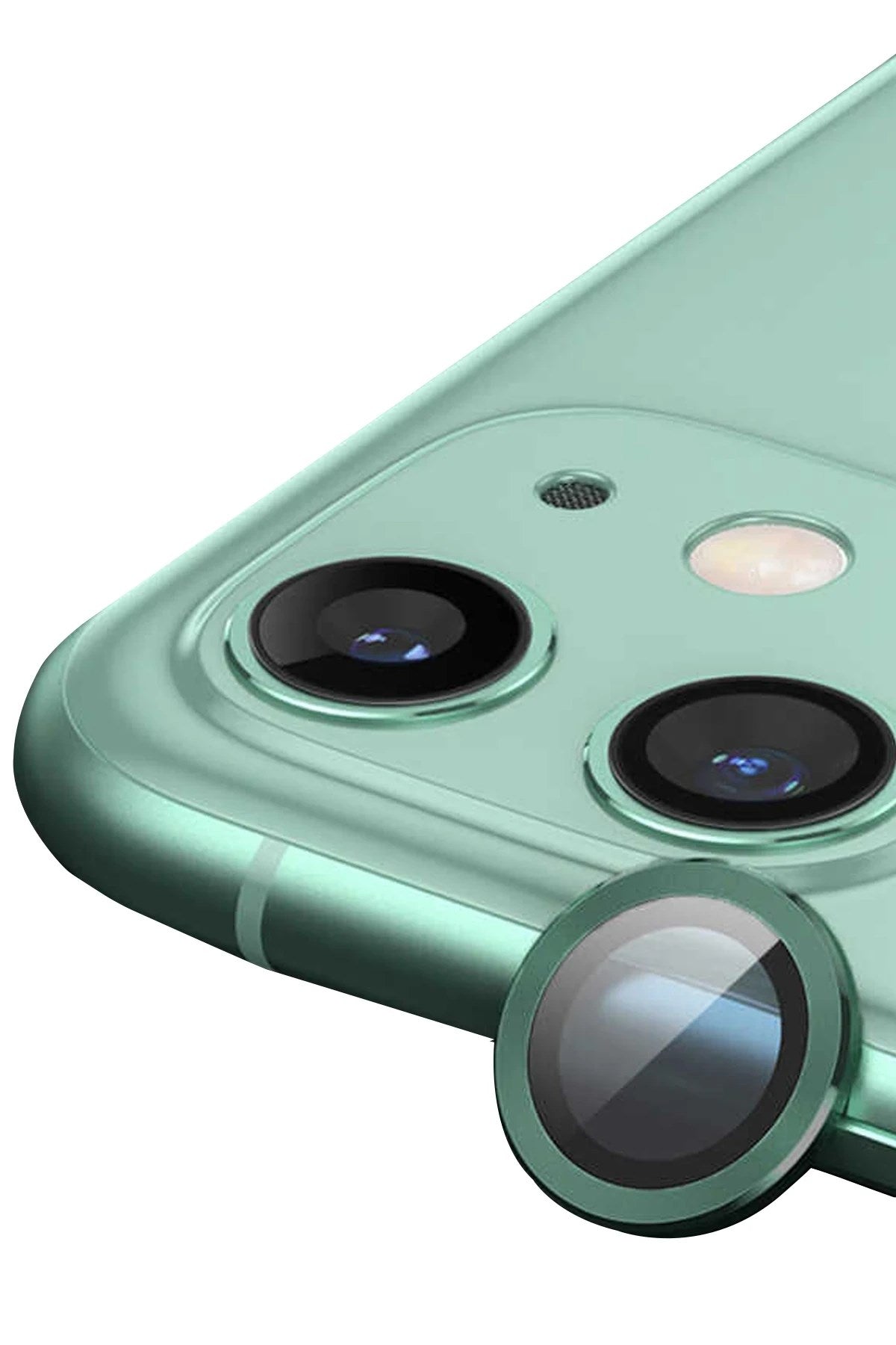 Mey İthalat® iPhone 12 Mini Raze Metal Kamera Lens - Yeşil