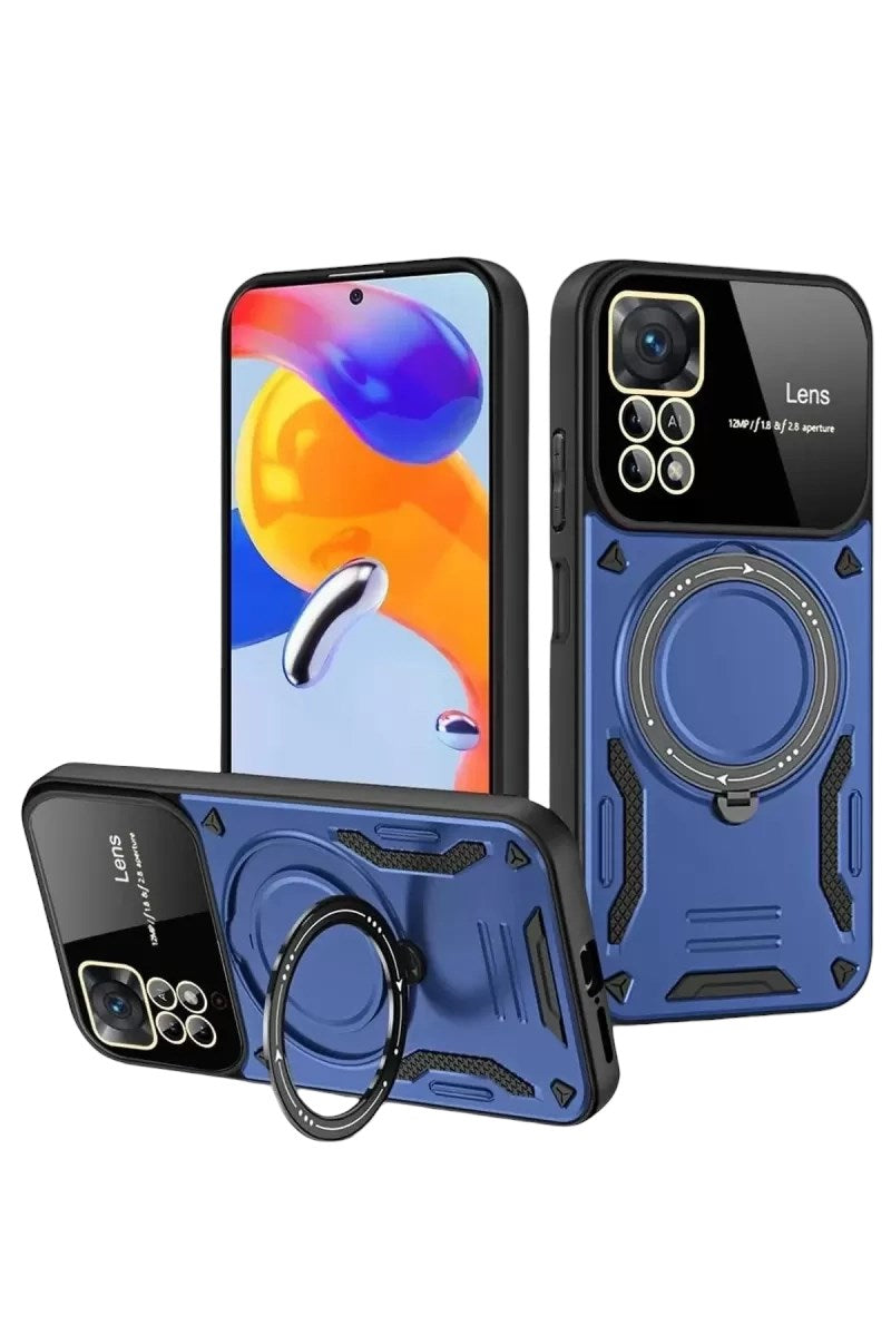 Mey İthalat® Realme 11 Pro Plus Joy Lens Standlı Kapak - Lacivert