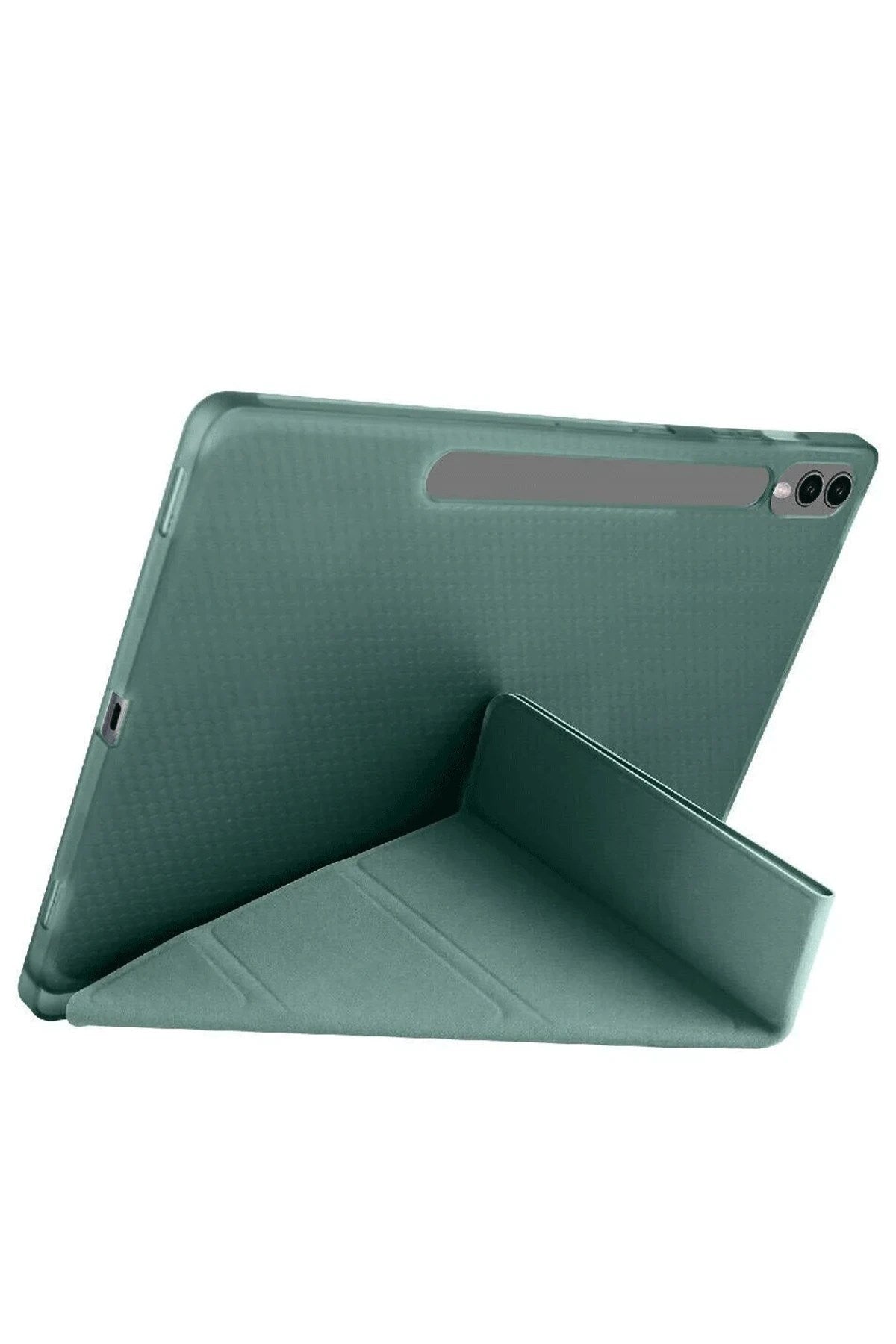 Mey İthalat® Samsung Galaxy X610 Tab S9 FE Plus 12.4 Kılıf Kalemlikli Mars Tablet Kılıfı - Koyu Yeşil