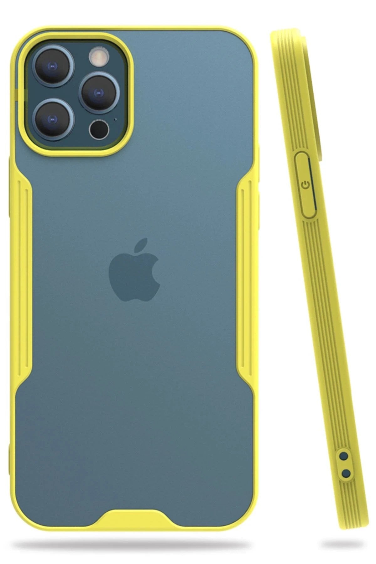 Mey İthalat® iPhone 12 Pro Max Kılıf Platin Silikon - Sarı