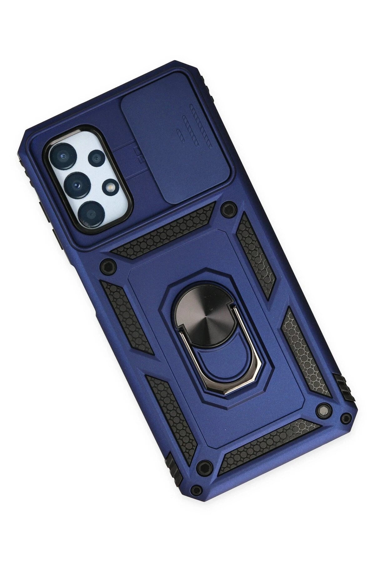 Mey İthalat® Samsung Galaxy A33 5G Kılıf Pars Lens Yüzüklü Silikon - Lacivert