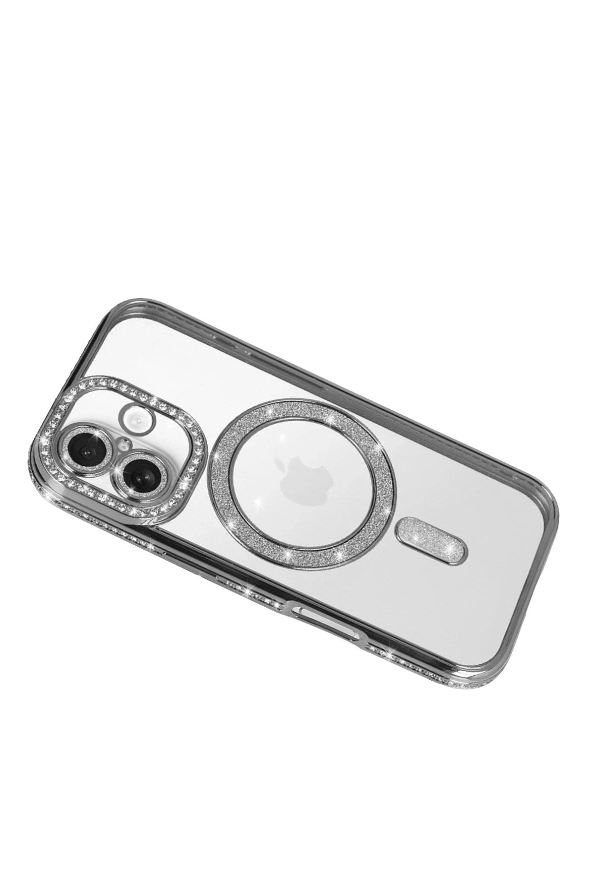 Mey İthalat® iPhone 17 Joke Simli Magneticsafe Kılıf - Gümüş