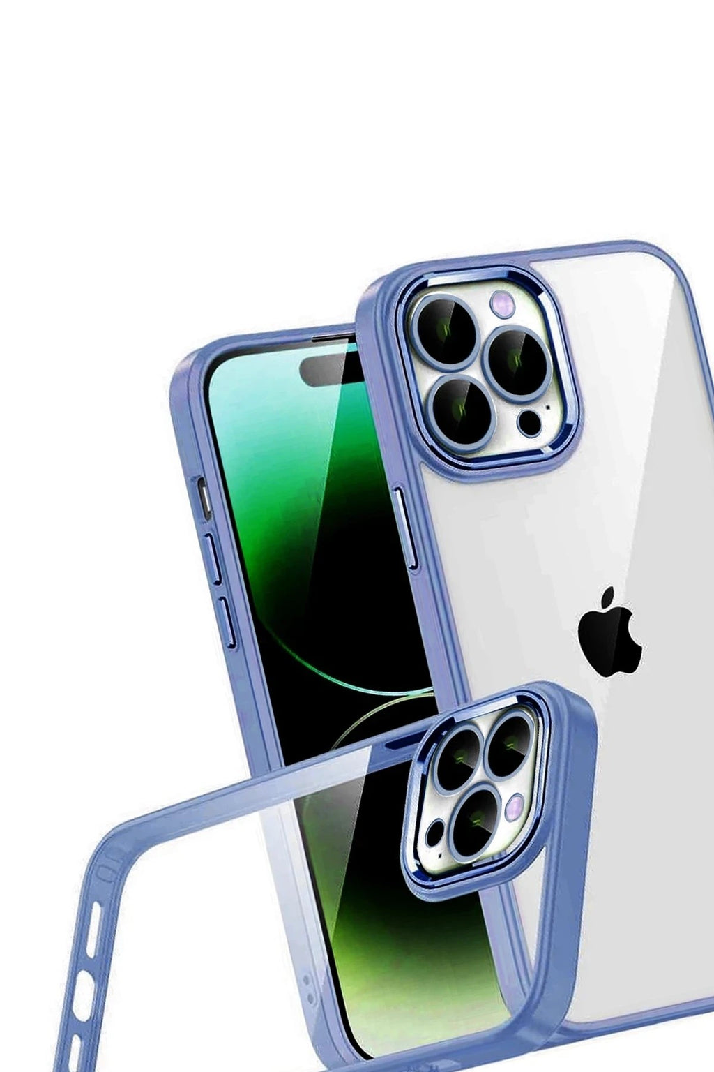 Mey İthalat® iPhone 15 Pro Max Lensli Silikon - Açık Mavi