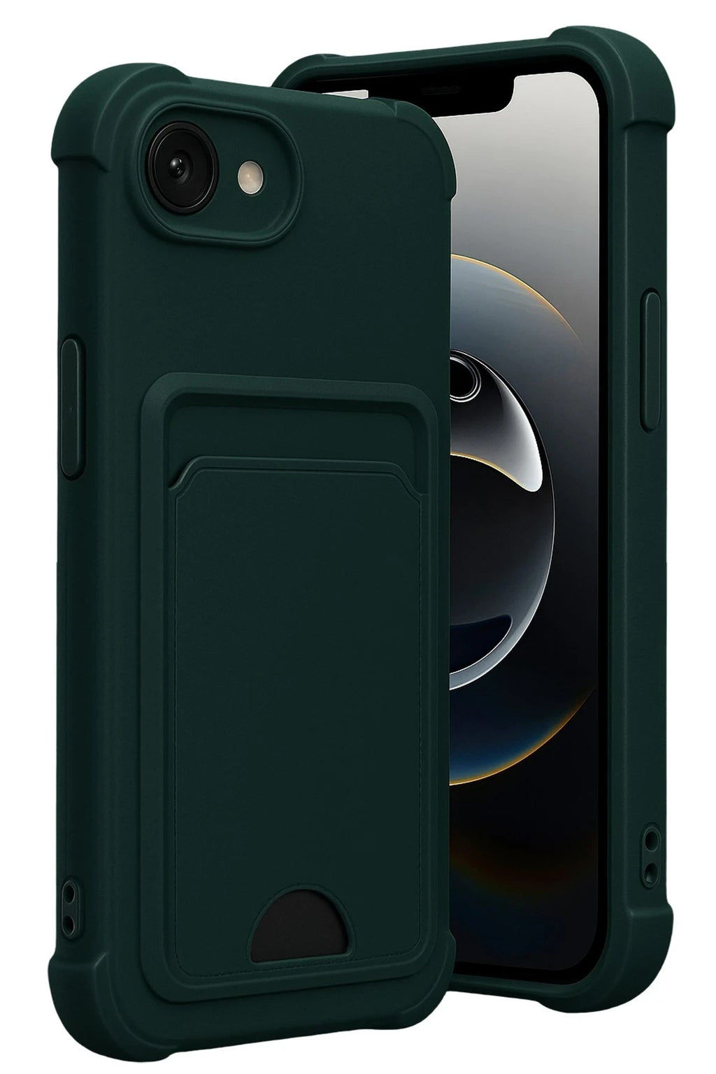 Mey İthalat® iPhone 16E Kelvin Kartvizitli Silikon - Koyu Yeşil