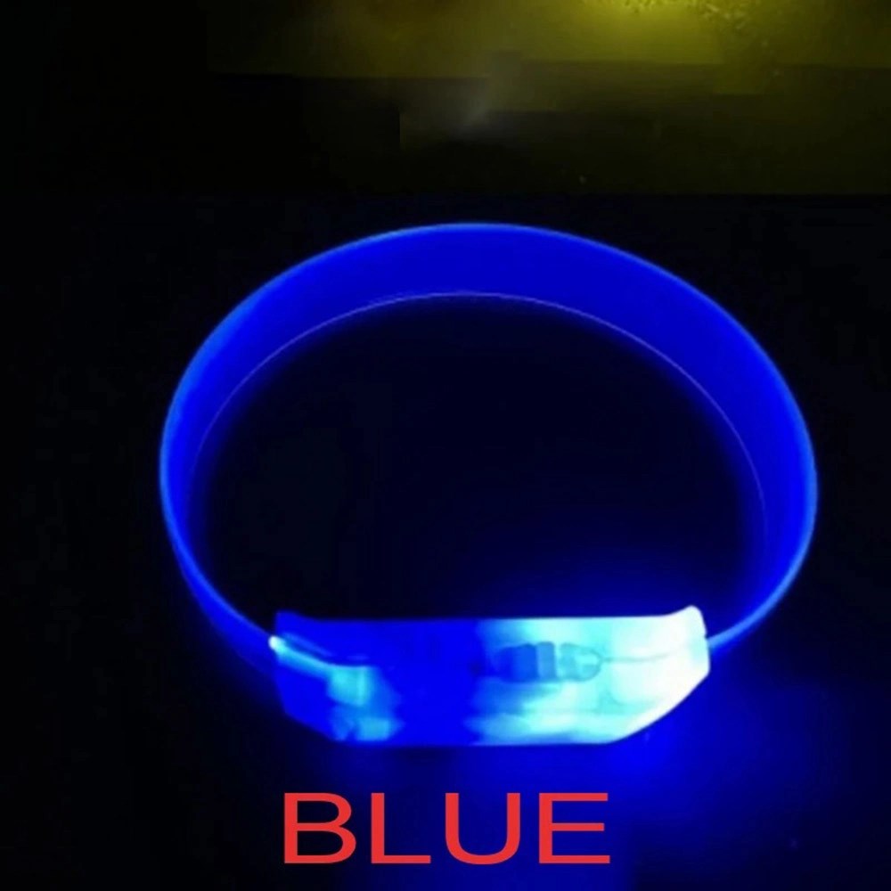 Mey İthalat® 3 Modlu Pilli LED Işıklı Esnek Parti Bilekliği Mavi