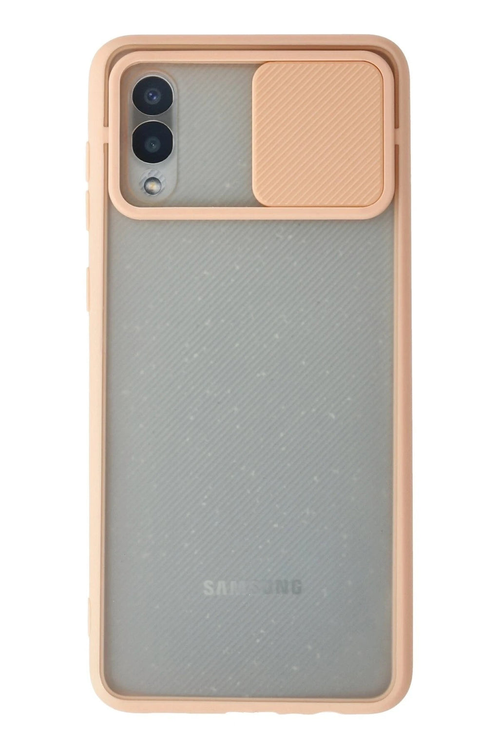 Mey İthalat® Samsung Galaxy A02 Kılıf Palm Buzlu Kamera Sürgülü Silikon - Pembe