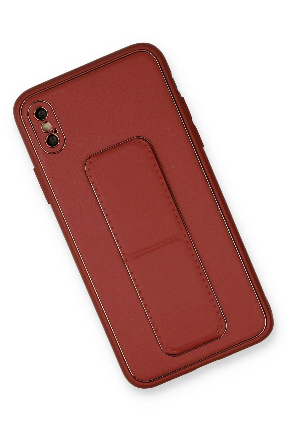 Mey İthalat® iPhone XS Max Kılıf Coco Deri Standlı Kapak - Fuşya
