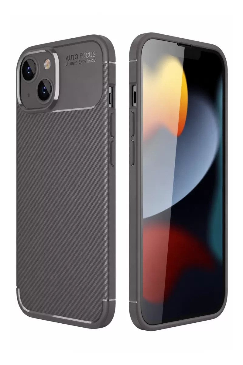 Mey İthalat® iPhone 14 Kılıf Auto Focus Karbon Kapak - Gri
