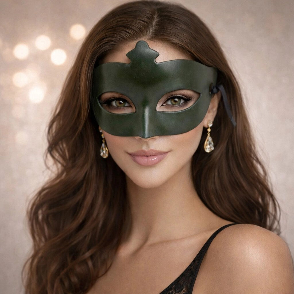 Mey İthalat® Haki Yeşil Gizemli Masquerade Maskesi