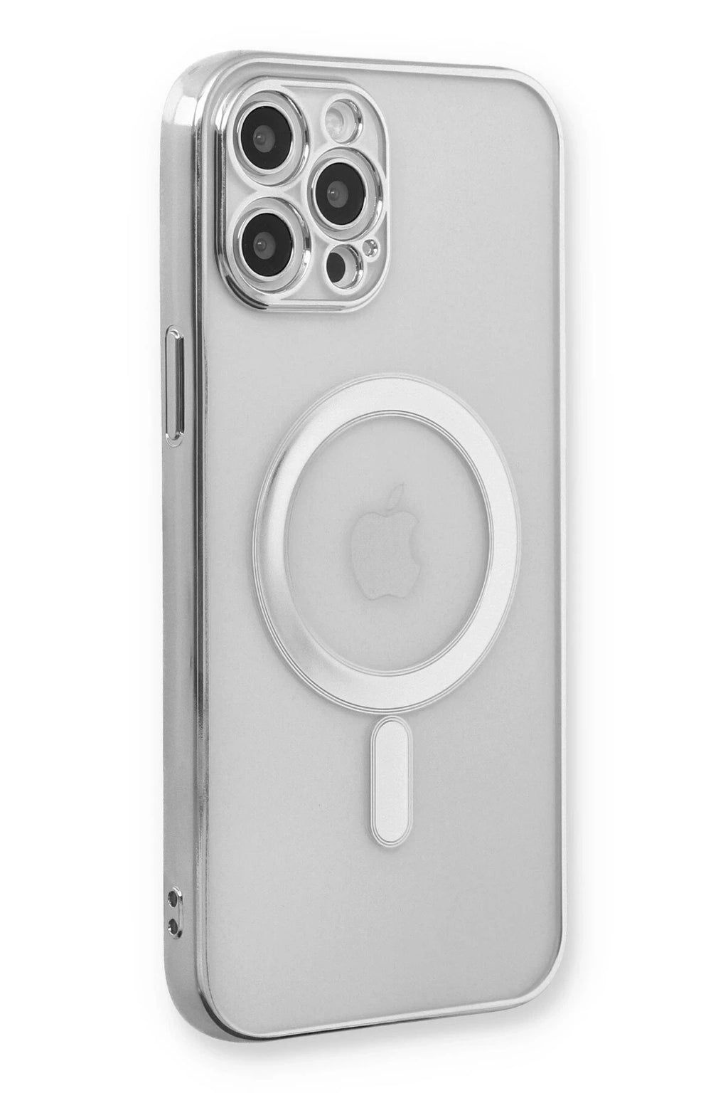 Mey İthalat® iPhone 12 Pro Kılıf Magneticsafe Lazer Silikon - Gümüş